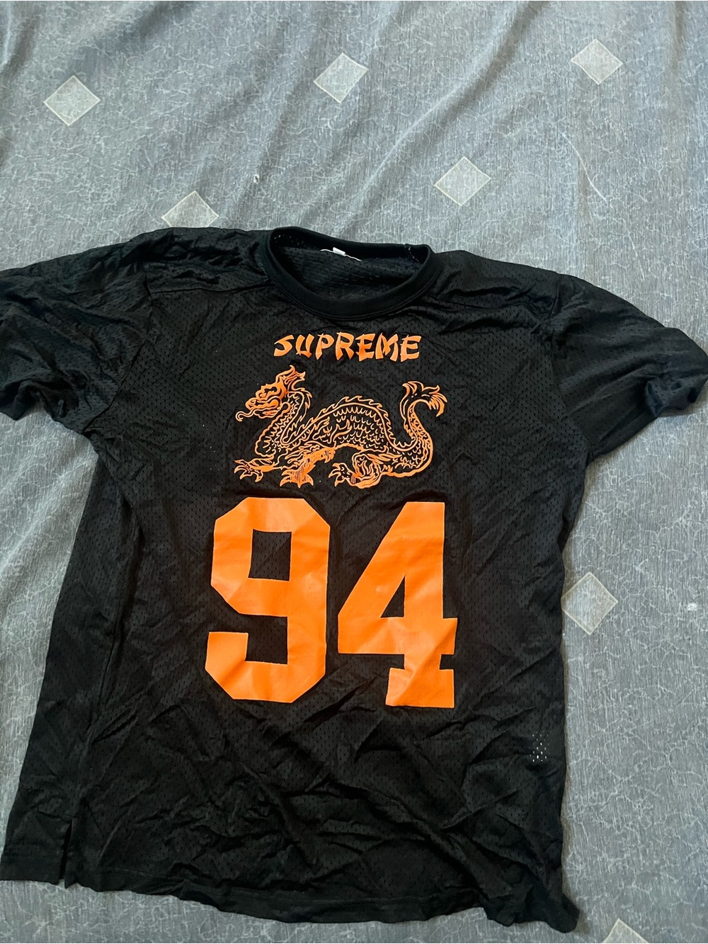 Supreme Black & Orange Dragon '94 Mesh Tee - Picture 1 of 3